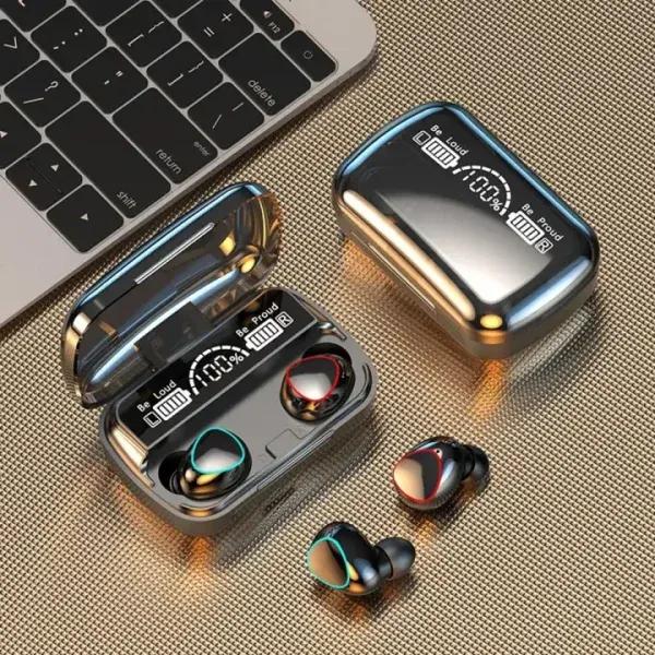 Black Long-Lasting Battery With Fast Charge 10 Earbuds