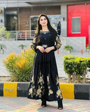 Stunning Embroidered Black Maxi Dress - 1 Pc Women's Stitched Elegance