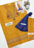 2 Pcs Girl's Linen Embroidered Unstitched Suit